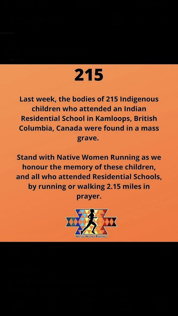 sarahlorae's tweet photo. Running today for the 215 children.  In support of #nativewomenrunning #everychildmatters #215children #NeverAgain #runinprayer https://t.co/TMI2lBpK9H