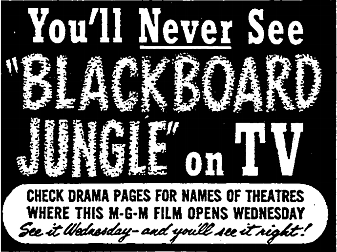 Here for 'Blackboard Jungle' on *gasp* TV #TCMParty #BlackboardJungle