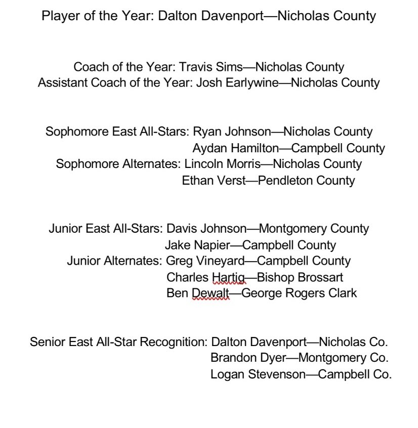 The 2021 10th Region baseball awards: