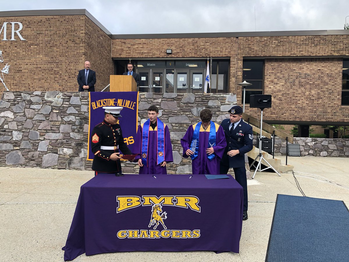 What an amazing evening at tonight’s BMRHS Awards Night! It was incredible to see our soon to be graduates’ smiling faces. Our military signing was super as well! Proud of you, all! Career, college or military... watch out, World! Here comes <a href="/BMRClassof2021/">BMR Class of 2021</a> 💜💛❤️