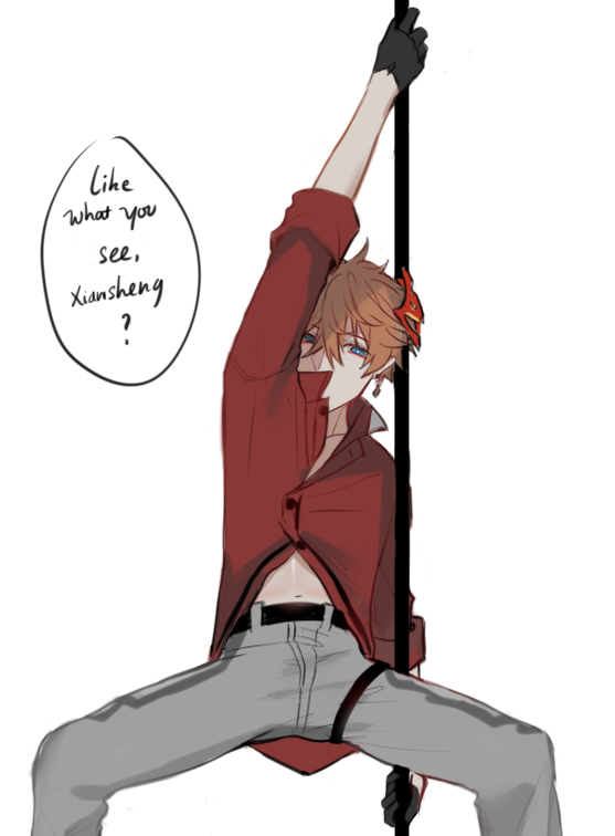 I understand this is too much for your 6k yo heart, Morax-
#ZhongChi 
----
Draw this mostly because there is once time people misread my word "sniper" into "stripper"- 