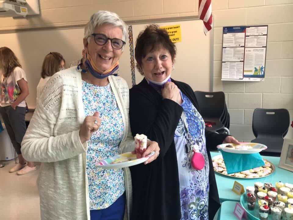 springcreekhawk's tweet image. Years of dedicated service celebrated today for two special retirees,  Mrs. Reichlin and Mrs. Stover.