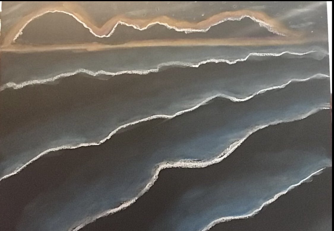 kristen_ortwein's tweet photo. I had fun with Gr.4/5 Zess class today creating ocean landscapes depicting bioluminescent plankton. It was messy fun and I was impressed with the creative problem solving! Artists: Luna and Keller #chalkpastels #kidsneedart @Panabaker_HWDSB https://t.co/pgDzf8XHMR