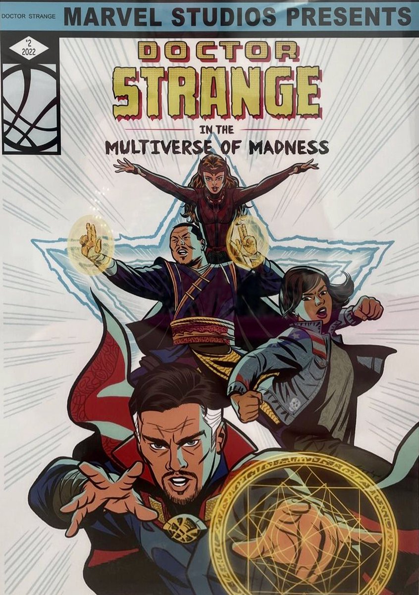 Adam_Khan100's tweet image. Happy Friday! Here's a piece of official art from #DoctorStrangeInTheMultiverseOfMadness, given as a gift to the cast and crew....