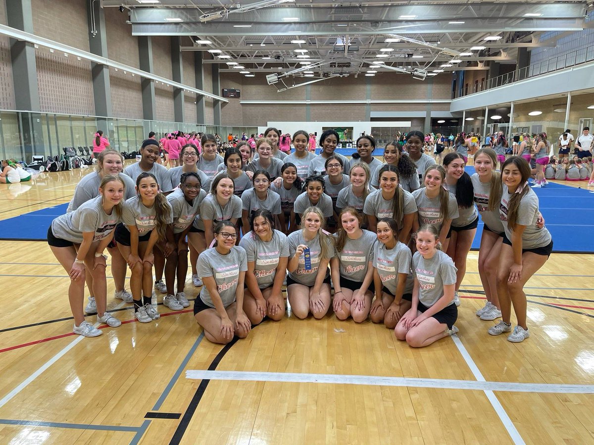 PorterSpartans's tweet photo. Our cheerleaders received two 1st place ribbons and 6 made All American at Cheer camp! Congratulations! #phs_spartans #ncisd https://t.co/hAQPzDhjrp