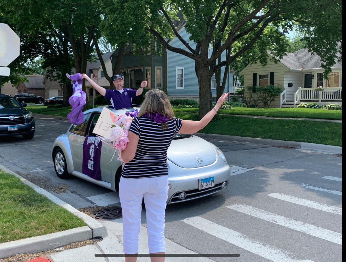 Today we celebrated Janice with a drive-by parade! She was so touched by the families, students, graduates and teachers that showed up.  #WeAreDGN #99learns
