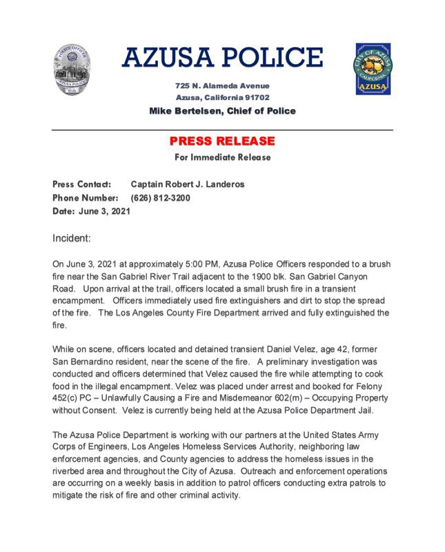Azusa Police tweet media