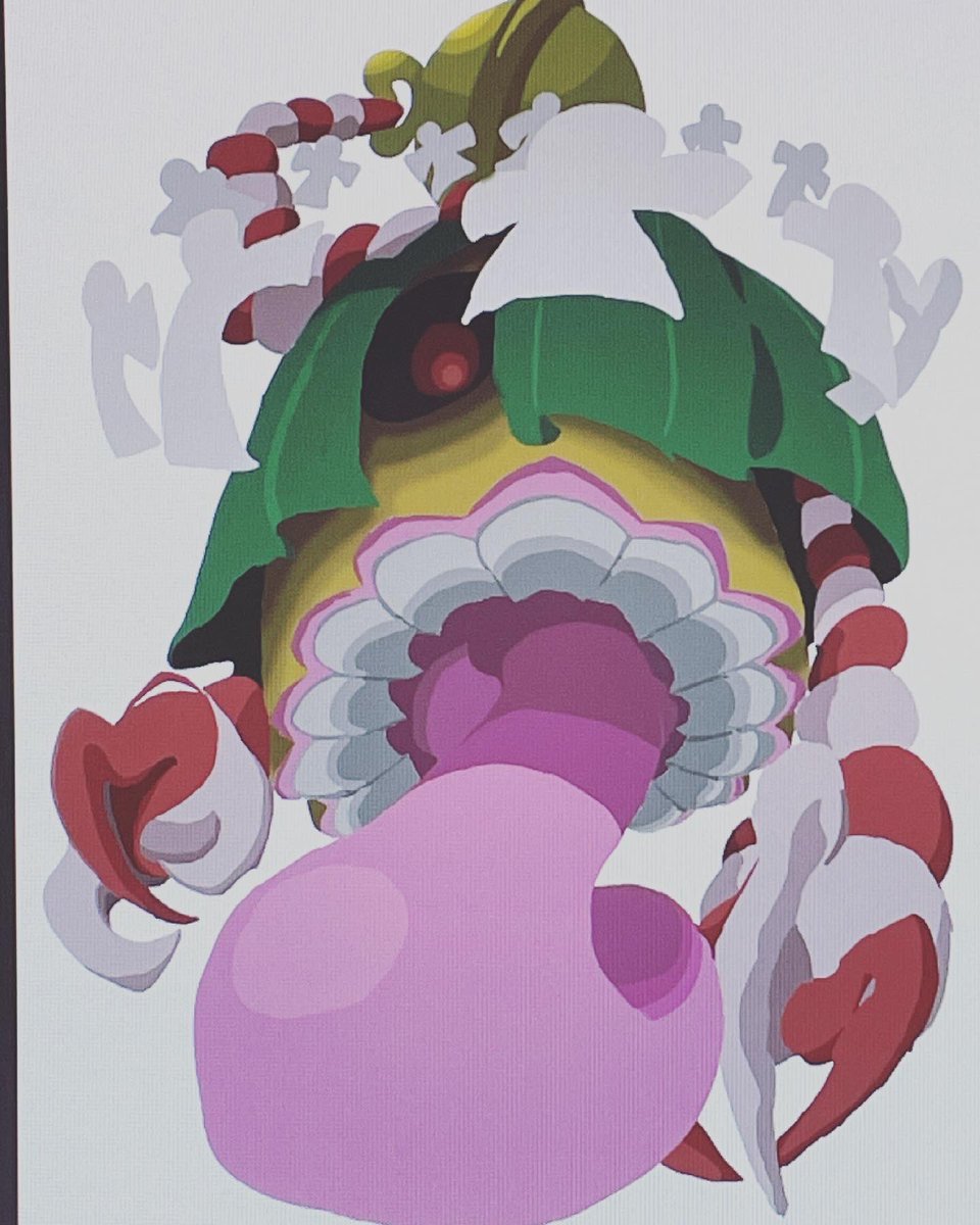 らぁずのお絵描き垢 初デジタルイラスト 化け物描いてみました モチーフは神社の鈴 イラスト デジタルイラスト 絵描きさんと繋がりたい