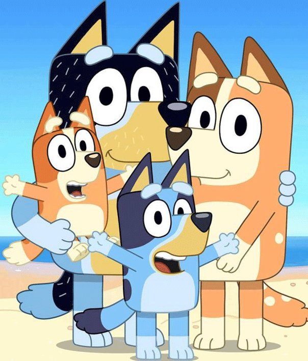 CheesyOne's tweet image. My 4-year-old drew the Heelers because she knows it's my favorite show. #Bluey