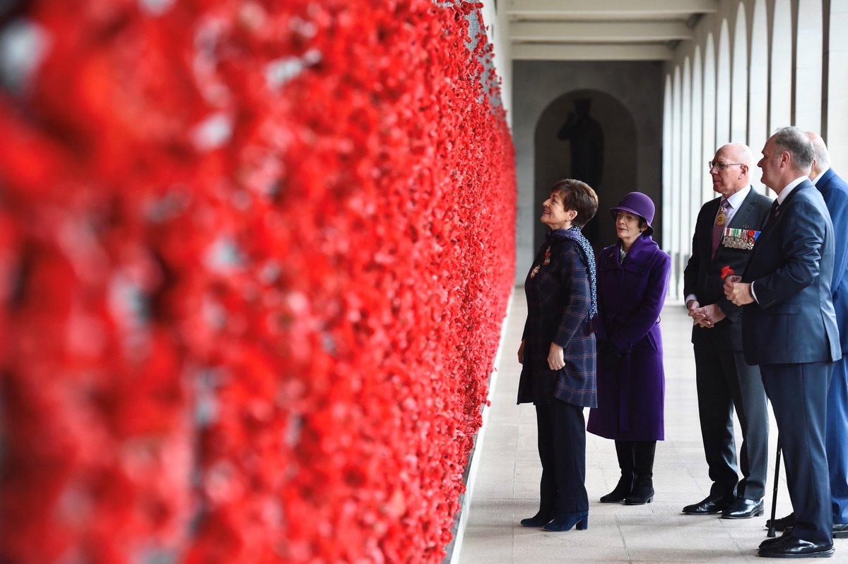 Governor-General of Australia HE Gen. the Hon David Hurley and HE The Rt Hon Dame Patsy Reddy <a href="/GovGeneralNZ/">Governor-General NZ</a> visit the <a href="/AWMemorial/">Aust War Memorial</a> in Canberra with HE Mrs Linda Hurley and HE Sir David Gascoigne. Image courtesy of AUSPIC.