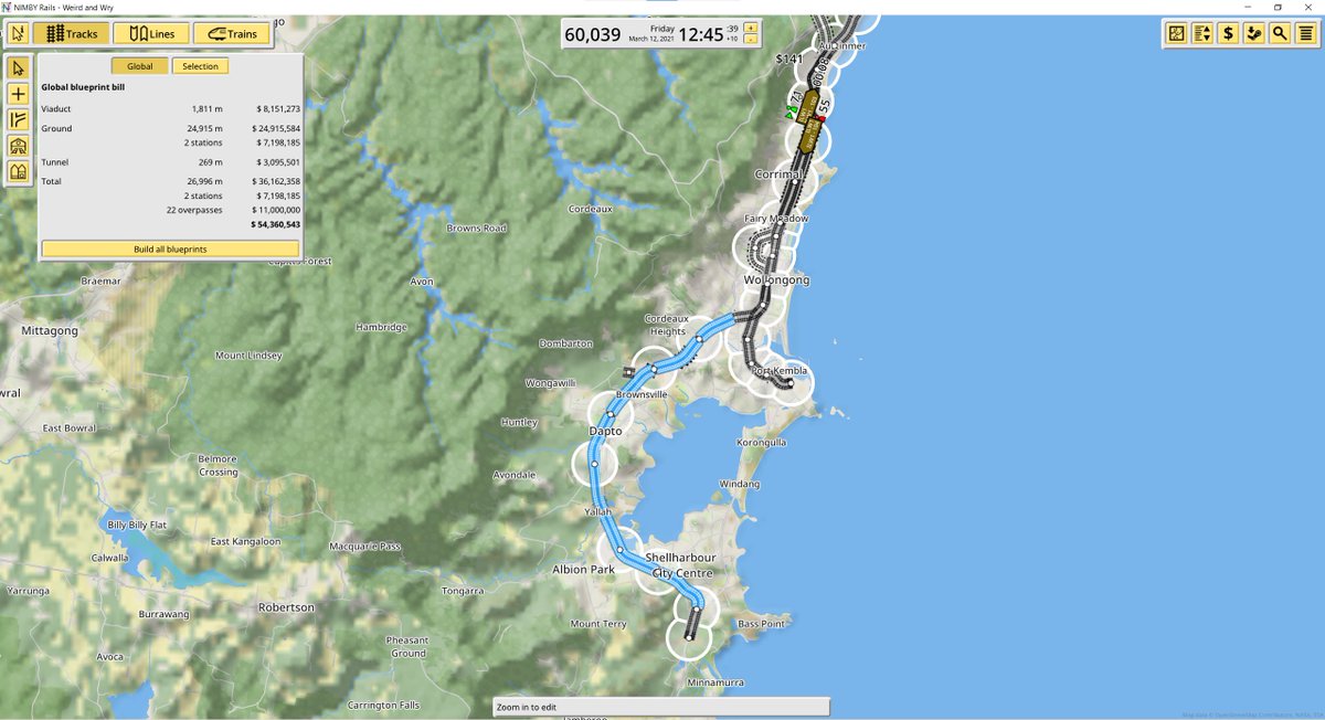 #SYBER update, Friday 4 May 2021: Extended the Illawarra Sector as far as Shellharbour. New station at University of Wollongong. Expensive - long term kinda thing. #NIMBYrails