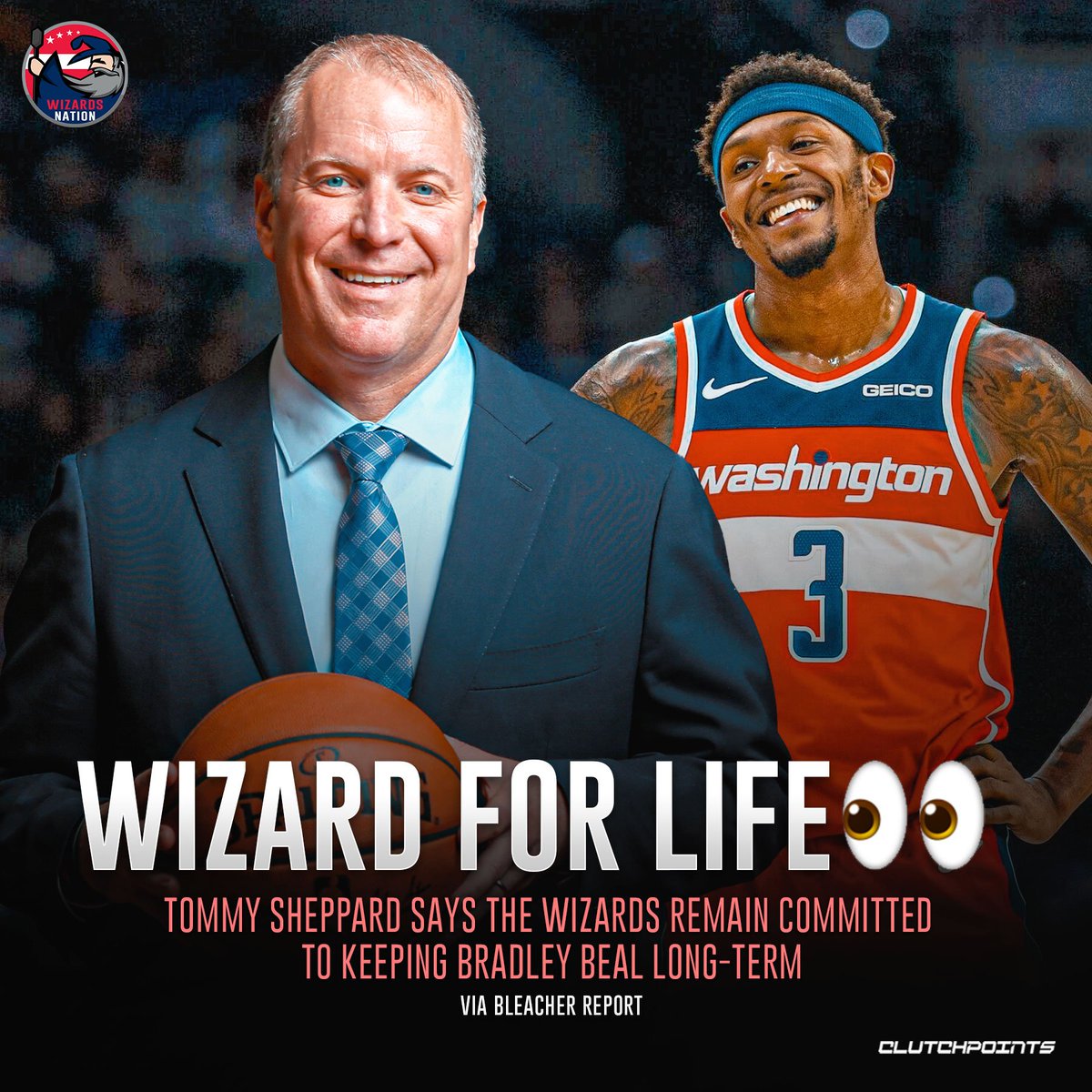 WizardsNationCP's tweet photo. According to Tommy Sheppard, Bradley Beal has communicated his commitment to the Wizards and would like to retire in Washington 🙌 https://t.co/elZRNGuLVI