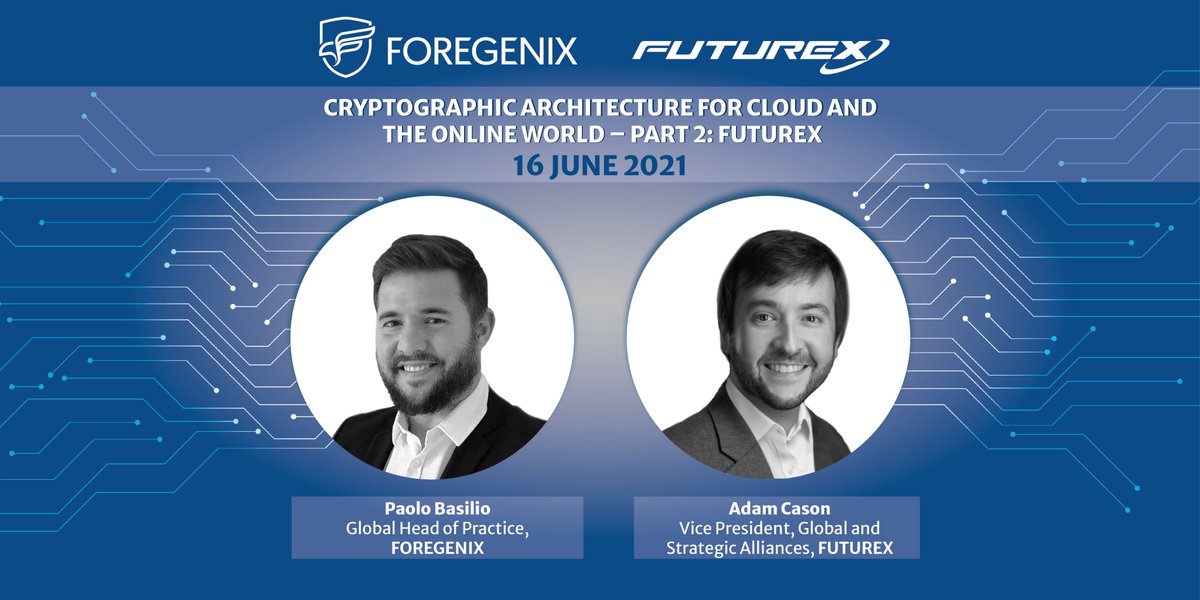 Futurex's tweet image. Join @Foregenix and @Futurex  for a webinar on Wednesday, June 16.  Learn about #cryptographic architectures, #keymanagement, and #cloudencryption. Great info, especially if you&apos;re in the #finserv or #payments Register: foregenix.zoom.us/webinar/regist…