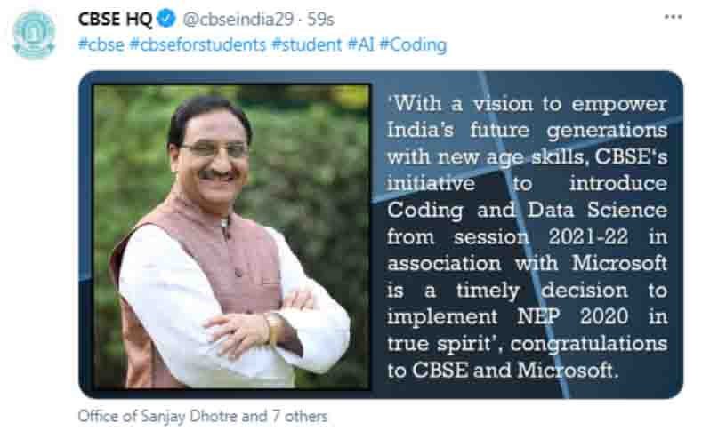 GREAT INITIATIVE BY CBSE.. <a href="/cbseindia29/">CBSE HQ</a> <a href="/AdvMamtaSharma/">Mamta Sharma</a> 
I request CBSE to please expedite the process of DECLARING 10th &amp; 12th results as the sessions to higher classes already been very very LATE TO START...