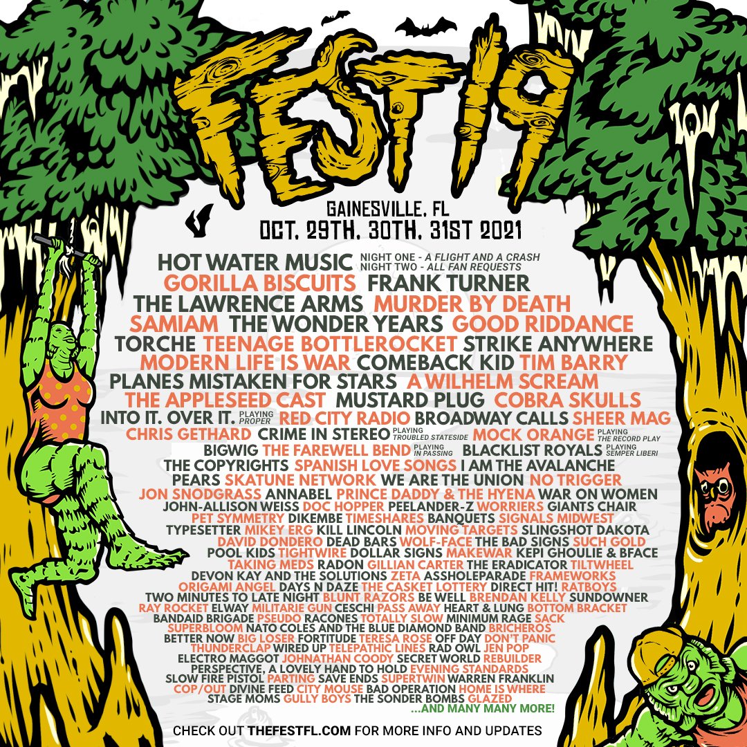 thefestfl's tweet photo. 146 days until Fest 19 and we just added another 20 bands! Full details/line-up/info/merch at https://t.co/3dU4E9TNCI https://t.co/onenH3eYoH