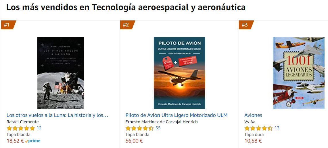 emartinezch57's tweet image. Fly me to the Moon ....
Nuestro libro &quot;Piloto de Avión Ultraligero - Guía de Referencia&quot; continúa de forma incansable en el podium!
#PilotoULM #EMCHTechBooks