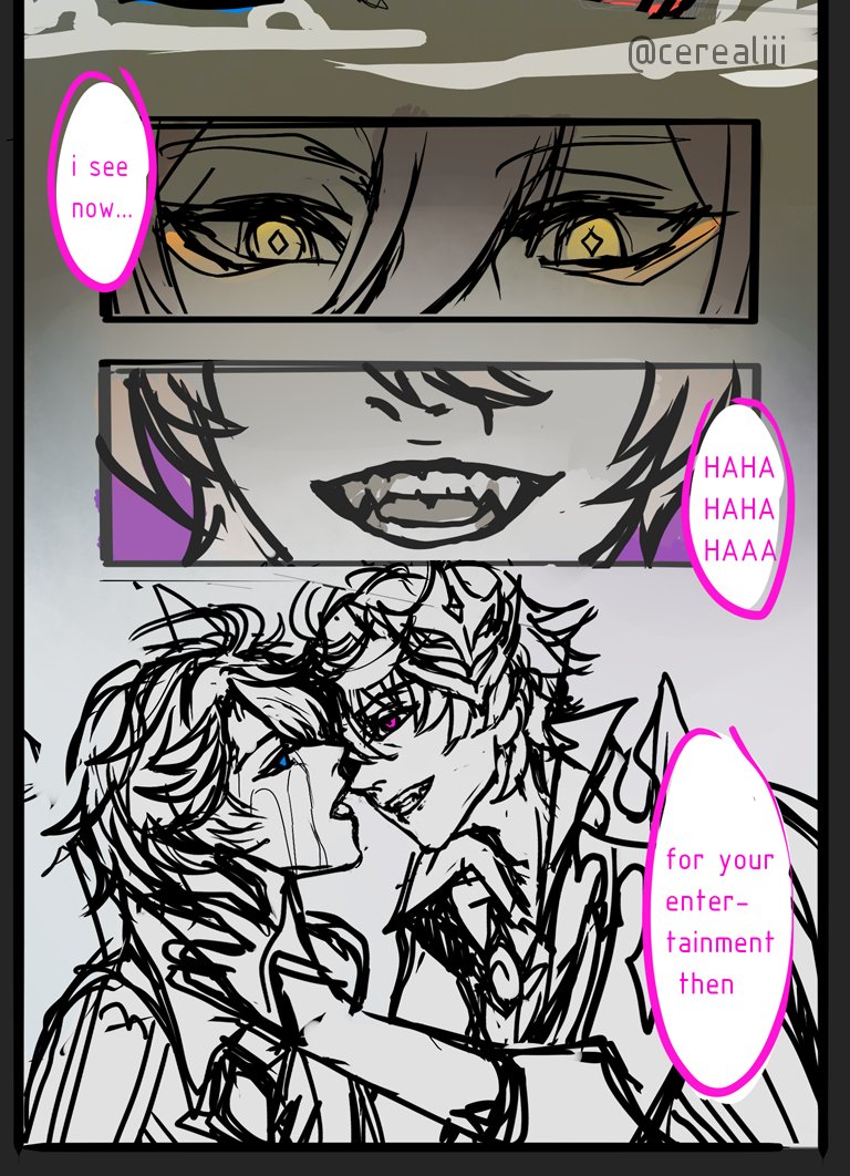 🔶💧⚡️
READ L->R
Some ⚡️childe x 💧childe thoughts that have been in my head for a very long time... and then zhongli got added into the mix😳
TYSM @Eyosin1 for tipping me over into actually acting on them Y U Y <3
💦💦💦

#zhongchi #childe #tartaglia #ajax #genshinimpactfanart 