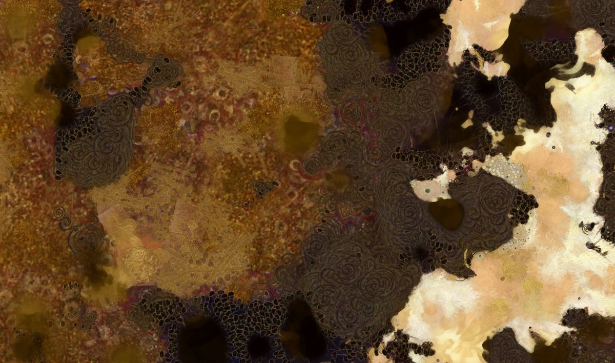 __earthbound__'s tweet photo. Backpost; OP at: https://t.co/0OYOY76EtU 2015-10-18 Abstraction in Four Variants. I mapped art to the Z axis of a noisy 3D plane (terrain), then worked up the result in #DynamicAutoPainter Klimt preset, then hue shifted etc. in Photoshop. #3dsMax #colorful #contempory #digitalart https://t.co/43VLNi7b1E