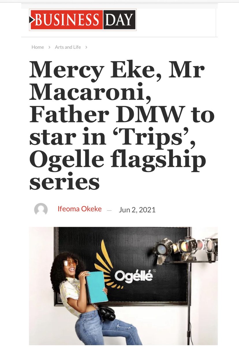 official_ogelle's tweet photo. We are happy to announce that @real_mercyeke will be staring in our new TV series *TRIPS*. alongside @mrmacaroni  &amp; @fatherdmw555 exclusive to Ogélle Platform @official_ogelle 

Download Ogélle app today and follow @official_ogelle 
❤️

#mercyekeonogelle 
#tripsonogelle https://t.co/P0ICQd0l7u