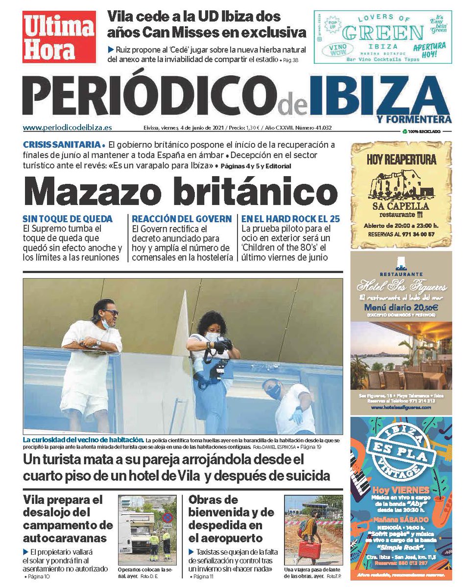 La prensa de las islas menores destacan en sus portadas que Reino Unido ignora los datos y opta
por mantener las islas como destino de riesgo. También destaca el mazazo del Supremo a las restriccciones. Tú no puedes estar informado sin ellos. Ellos no pueden vivir sin ti.