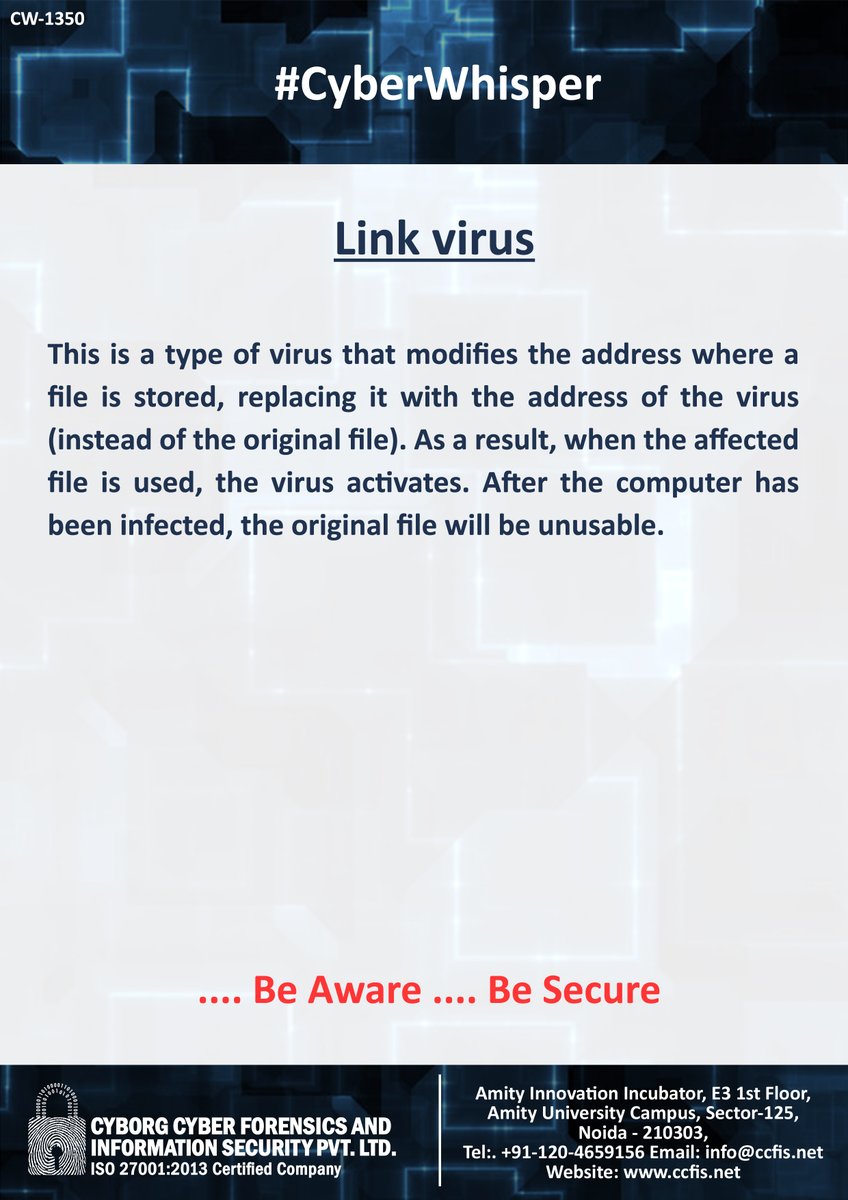 jssodhi's tweet photo. #CyberWhisper #CyberSecurity #LinkVirus https://t.co/Rg58ZXcluL