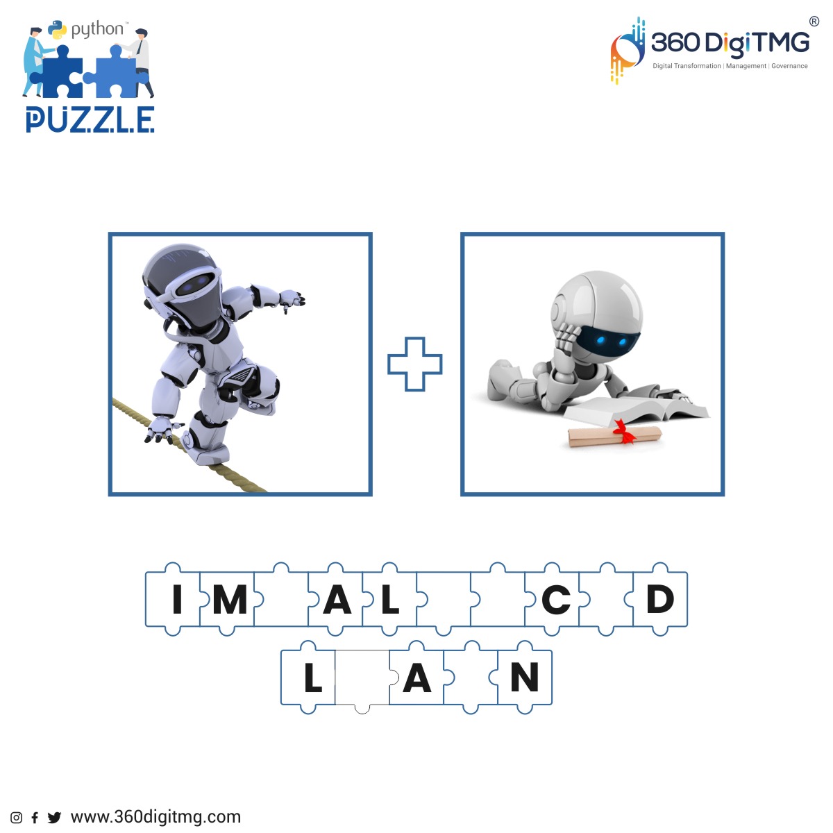 360digitmg's tweet image. Discover the useful but lesser-known #pythonlibraries by solving the following puzzle
#python #PythonPuzzle #pythonlibraries #datascience #puzzlechallenge #GuessTheWord #dataanalytics #datascienceusingpython #machinelearning #deeplearning #360DigiTMG