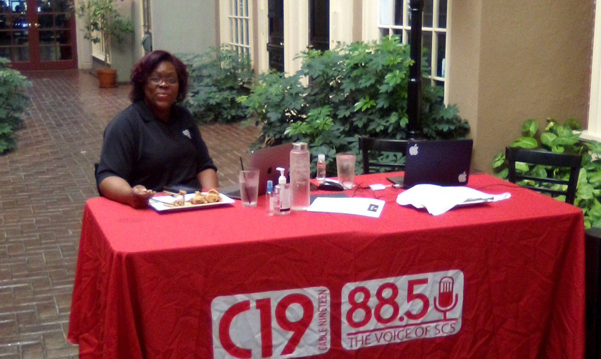 voiceofmscs's tweet photo. The Voice of SCS are Re-Imagining how we do events and how we do radio. Mike and Brother John are providing hosting and music at the #SCSGames at Crump Stadium and Cathy & Kevin are at Mahogany Memphis broadcasting live. #InTheCommunityWithTheCommunity https://t.co/piMKceWZGR
