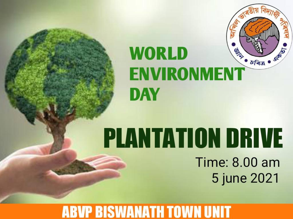 abvp_biswanath's tweet photo. বিশ্বনাথ জিলাৰ বিশ্বনাথ নগৰ শাখা, কলাবাৰী শাখা আৰু চতিয়া শাখাই বৃক্ষৰোপণ কাৰ্য্যসূচী হাতত লৈছে

On the occasion of World Environment Day Biswanath Town Unit,Kalabari Unit,Sootea Unit  arranging  a Plantation Drive for tomorrow
@ABVPAssam 
@ABVPVoice 
#WorldEnvironmentDay https://t.co/AX7VBvu9NM