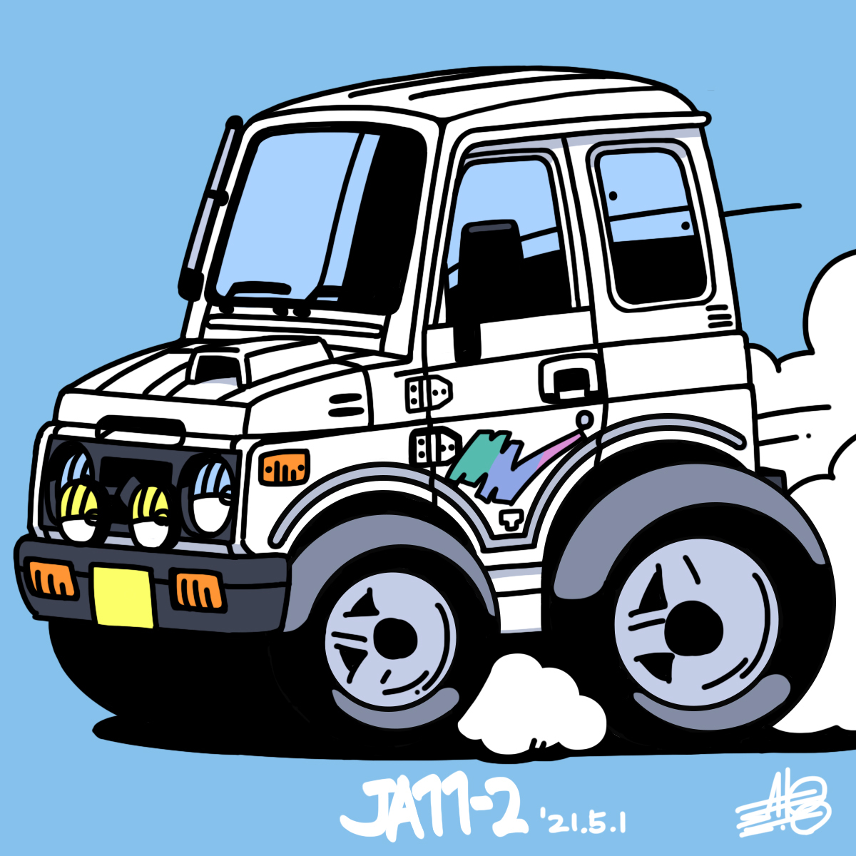 「2021年5月の毎日お絵かきチャレンジまとめ #車 #自動車 #チョロQ #デフ」|さとしお SATOSIOのイラスト