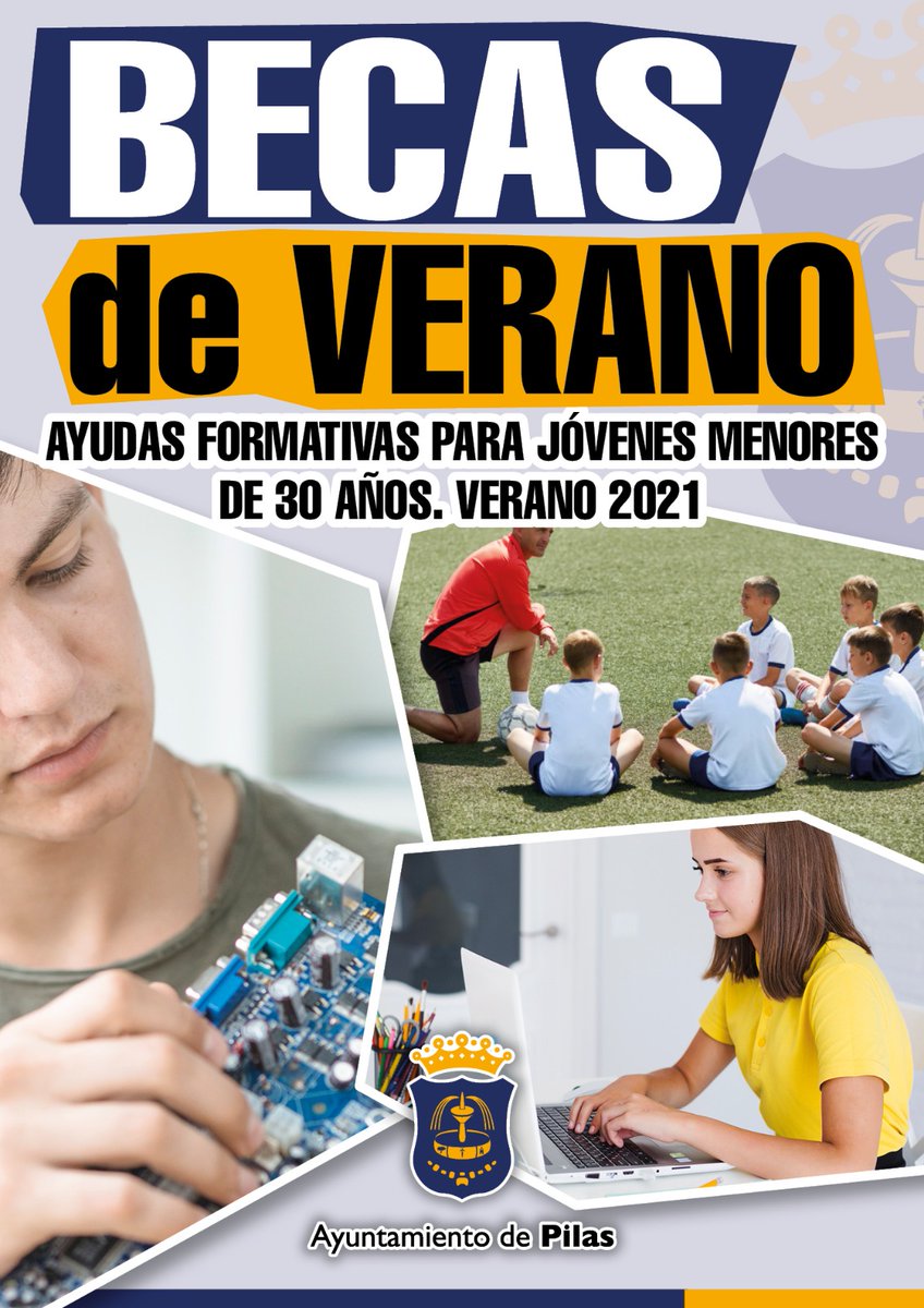 AytoPilas's tweet photo. #Desarrollo #Pilas.  Con la finalidad de ayudar a la formación de jóvenes a través de la participación en el trabajo del Ayuntamiento, se aprueban las bases  por  las  que  se  convocan  ayudas  formativas para jóvenes menores de 30 años edurante el verano de 2021 https://t.co/IrHrMzv7BX