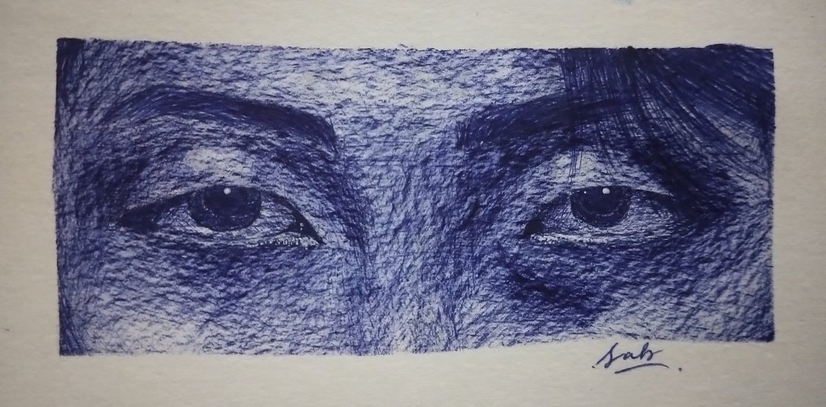 Soo i tried sketching Namjoon's Eyes with Pen.... how's it ?