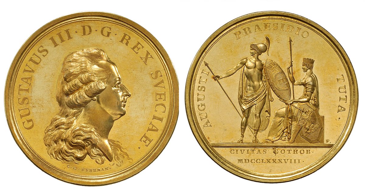 Grattis Göteborg 400 år! Här är en medalj från våra samlingar, präglad under Gustav III för att minnas när den danska hären som var på väg mot Göteborg slogs tillbaka år 1788. #goteborg #medalj