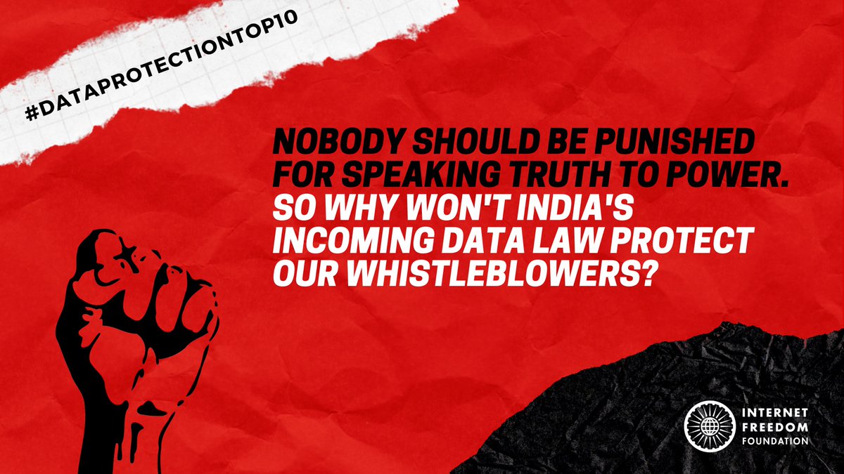 internetfreedom's tweet photo. Remember Snowden's 2013 expos๏ฟฝ๏ฟฝ of government surveillance in the US? Whistleblowers in India are about to be stifled in a big way under our incoming data law - and today, we want to help you understand the urgency of this concern.
#DataProtectionTop10
1/n
https://t.co/chxGjh6K4C https://t.co/IzDM3egC5e