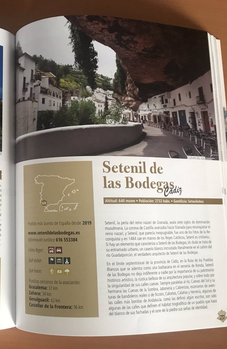 SetenilO's tweet photo. Ya tenemos aquí la guía de LOS PUEBLOS MÁS BONITOS DE ESPAÑA 2021 📔🗺

Porque formar parte de este selecto club, es todo un regalo, privilegio y responsabilidad. 

¡Y seguiremos al pie del cañón para que así sea! 💪🏼💪🏼

#turismosetenil @LosPueblosmbe https://t.co/133uN7CG9q