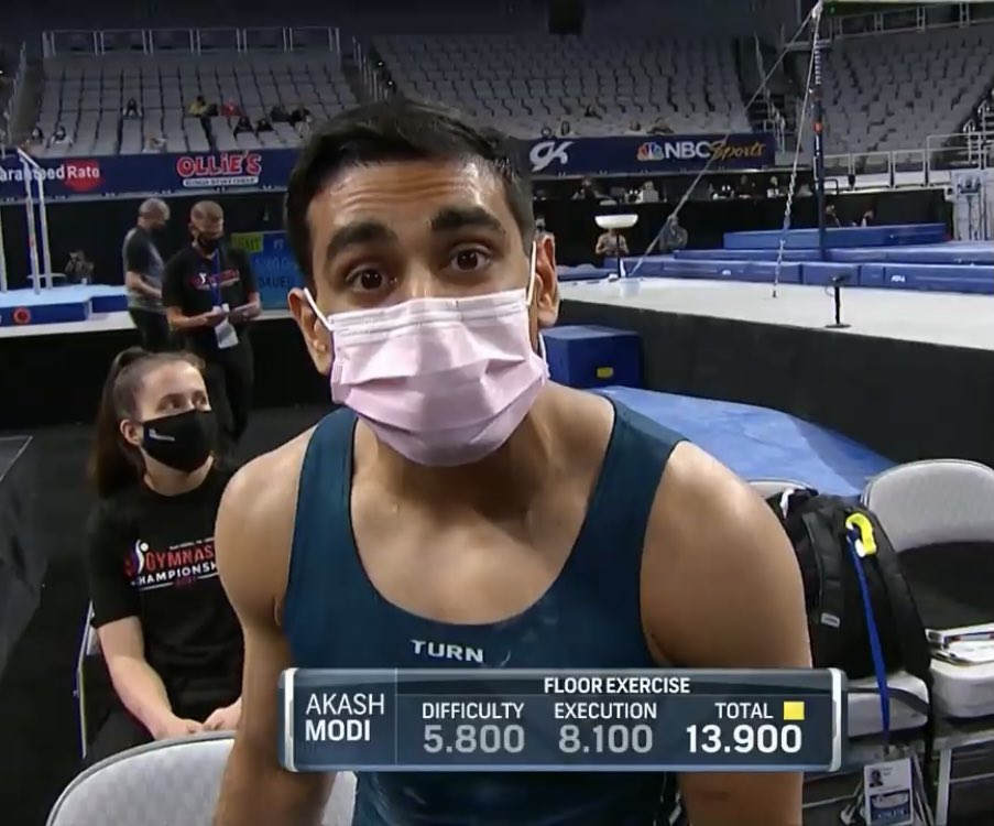 CharneyDelaney's tweet photo. BREAKING NEWS: US Gymnast and Olympic hopeful Akash Modi asked @tacobell live on national television at the 2021 US Championships last night to bring back the Mexican Pizza! The gauntlet has been thrown down, how will Taco Bell respond? https://t.co/9FYSVch2Vs