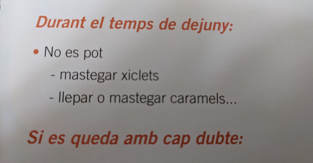 Instruccions que ens fan arribar des de l'Hospital de Sant Joan de Déu. De debò, no costa res passar els textos a un corrector.