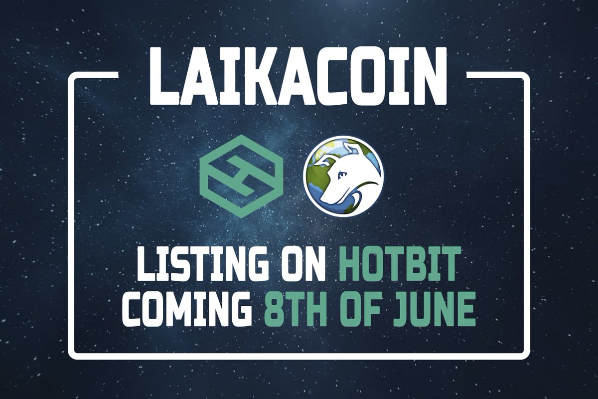 CommunityLaika's tweet photo. #LaikaCoin paid @Hotbit_news!

Laika will be available for trading on the 8th of June! 

#laikacommunity #BinanceSmartChain #Bitcoin #Ethereum #Binance #PancakeSwap #Crypto #dogecoin #hotbit #exchange #listing #vindax https://t.co/tP0UrDzpcs