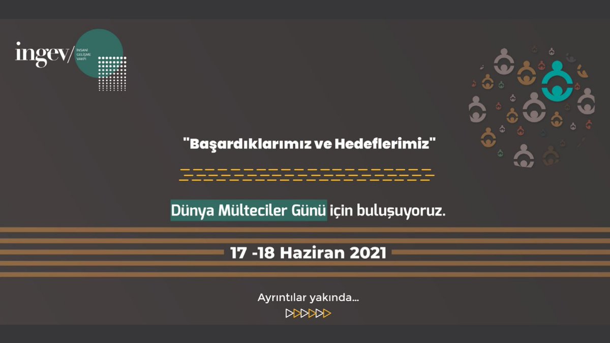 "Başardıklarımız ve Hedeflerimiz" 

Dünya Mülteciler günü için 17-18 Haziran'da buluşuyoruz. Başarılarımızı ve başarmamız gerekenleri konuşuyoruz. Emeği geçen birçok kuruluşun katkısı ile.

Yeni bir hayat yeni bir iş kuranlarla birlikte...

Kayıt için: bit.ly/3igVw7P