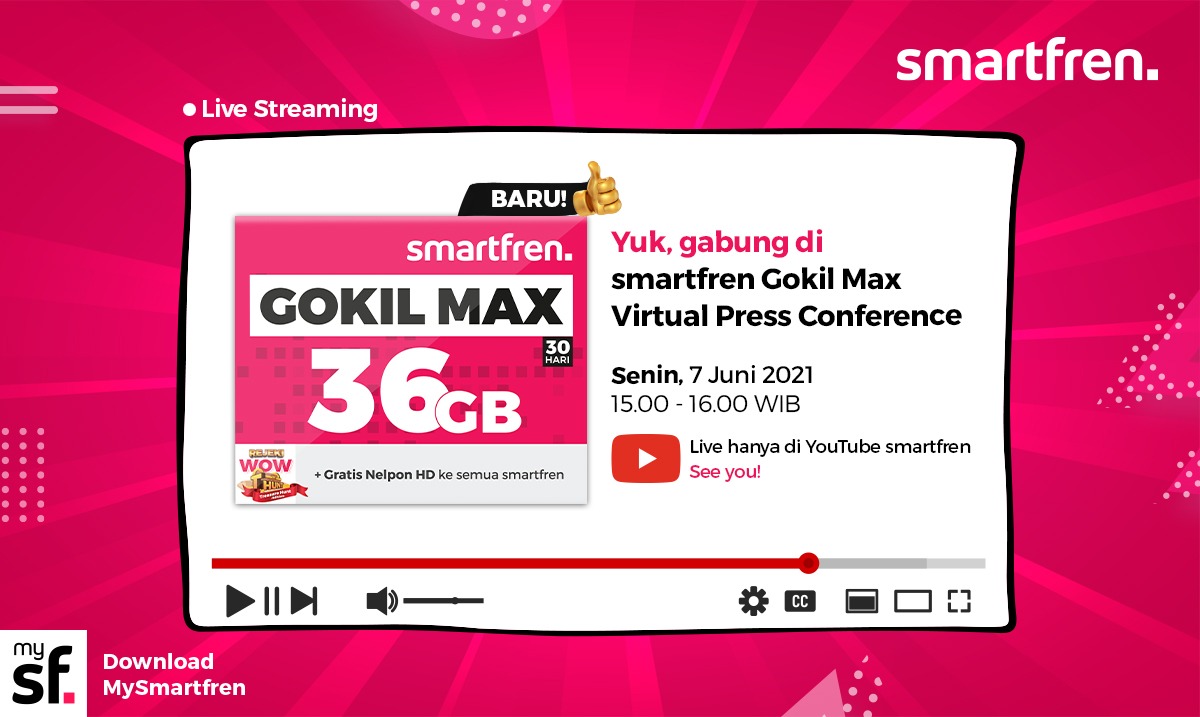 GOKILLL.. Ini dia yang ditunggu-tunggu pencinta Gokil Max <a href="/smartfrenworld/">smartfren</a> <a href="/SF_Community_/">Smartfren Community</a> Virtual Press Conference di 7 Juni 2021 Kepoin Youtube smartfren ya! 
#SmartfrenCommunity
#Pilihankusmartfren
#smartfrenPilihanku
#UnlinitedBisaSemua 
#IniBaruGokil