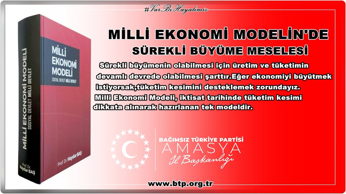 AmasyaBtp's tweet image. Ekonomide büyüme lafla olmuyor.Eme basma tulumba gibi tüketiciyi destekleyeceksin ki üretilen malzemeleri satın alsın. Buda ancak ve ancak BTP iktidarında Genel başkanımız Av. Hüseyin Baş ve milli Ekonomi Modeli ile olacaktır.
#milli #Ekonomi #Modeli #merkezbankası #para  #cuma