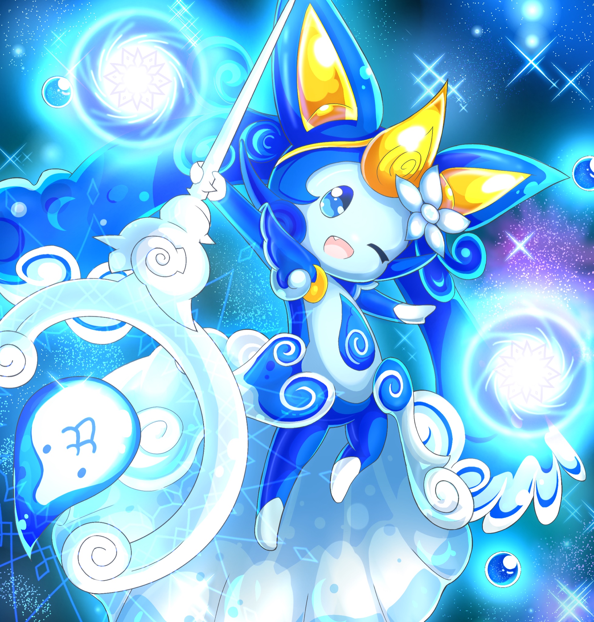 ネコプリン みんなのイラストで12色相環 流水の精霊王ミズマリリン T Co U8itp1bogk Twitter