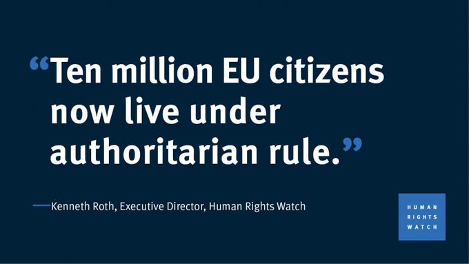 Andrew Stroehlein (@astroehlein) on Twitter photo Anyone?
Even a tiny expression of the slightest regret that the EU is no longer a bloc of exclusively democracies?
<a href="/vonderleyen/">Ursula von der Leyen</a>?
<a href="/ManfredWeber/">Manfred Weber</a>?
<a href="/donaldtuskEPP/">Donald Tusk</a>?
Anyone from <a href="/epp/">EPP</a>/<a href="/eppgroup/">EPP Group</a>?
No regrets at all?
No offer to take responsibility?
bit.ly/2SxaBEJ Anyone?
Even a tiny expression of the slightest regret that the EU is no longer a bloc of exclusively democracies?
<a href="/vonderleyen/">Ursula von der Leyen</a>?
<a href="/ManfredWeber/">Manfred Weber</a>?
<a href="/donaldtuskEPP/">Donald Tusk</a>?
Anyone from <a href="/epp/">EPP</a>/<a href="/eppgroup/">EPP Group</a>?
No regrets at all?
No offer to take responsibility?
bit.ly/2SxaBEJ