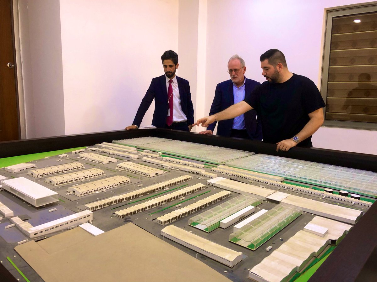 AgroIrak's tweet photo. Visiting Green Eastland in Erbil always leads to good discussions on agriculture development in KRI and the need for vocational training. The large complex includes e.g. wholesale, cold stores, greenhouses and a training center (left white). @WorldHortiCentr, @TopsectorTU https://t.co/Eaxj2RV2rk