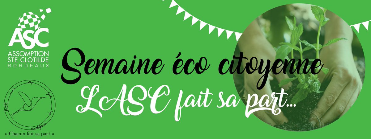 EnsembleASC's tweet image. Les éco délégués du primaire et du collège sont prêts à vous faire vivre la semaine éco citoyenne du 7 au 11 juin. Au programme : transports doux, clean walk, intervention de professionnels, Laudato si, Landart, ateliers récup, recettes écolo, clean walk. L'ASC fait sa part !🌿🙌