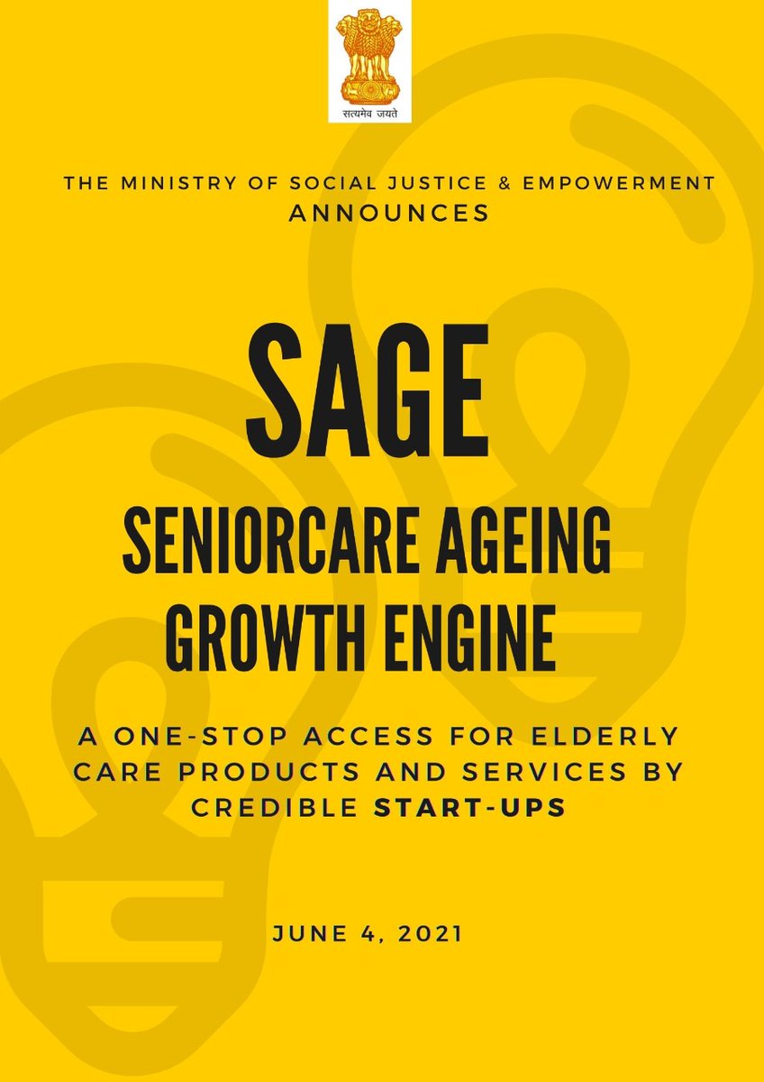 The Ministry of Social Justice and Empowerment announces Seniorcare Ageing Growth Engine (SAGE)
#seniorcitizen  #elderly #elderlycare #health #healthcare #love #caregiving #oldage #care