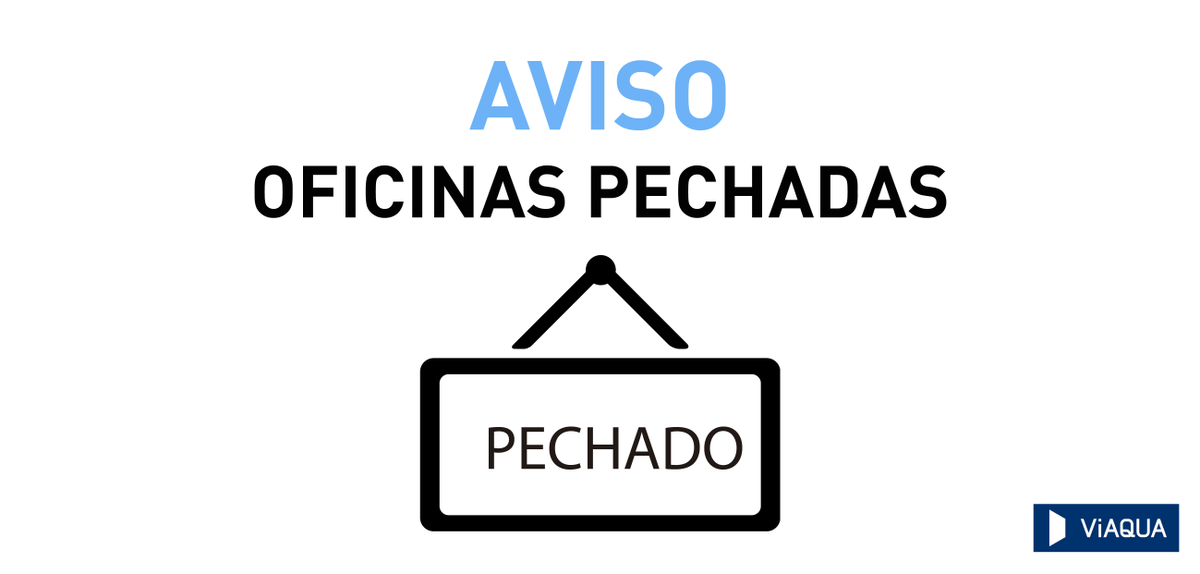 📣LEMBRA! Hoxe, 4 de xuño, as nosas oficinas estarán pechadas por motivo de festividade de empresa. Podes realizar as túas xestións na nosa #ÁreadeClientes ➡️viaqua.gal/gl/login