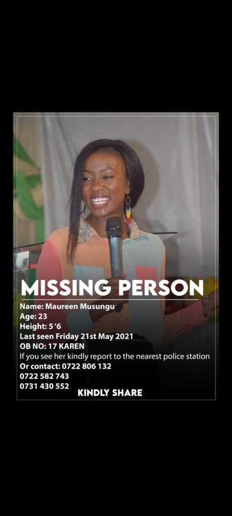 Two weeks now. Maureen Musungu is still missing and efforts to find her seem futile.<a href="/NationAfrica/">Daily Nation</a> has given a detailed order of events in the article below of her whereabouts. Please help us find her by sharing this or calling the numbers below if you've seen her.
#MissingPerson