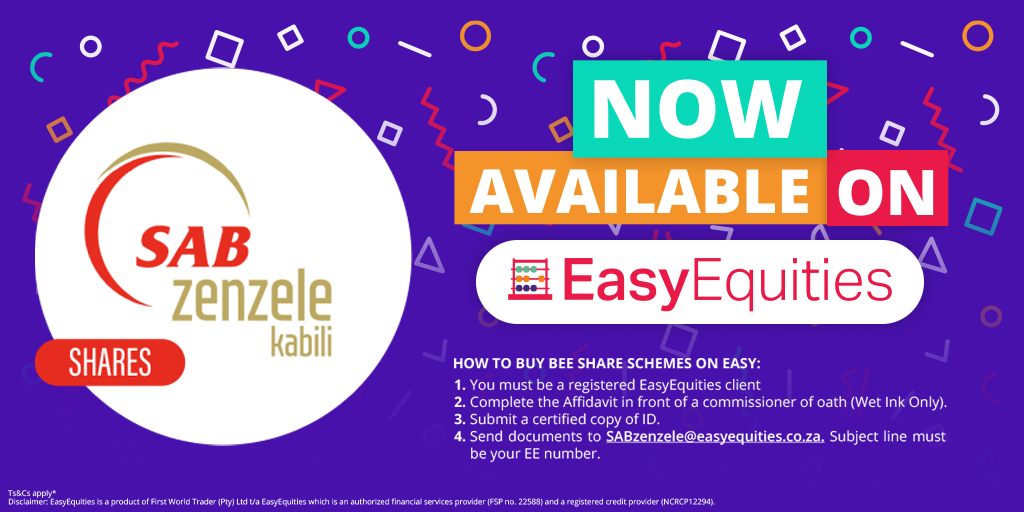 EasyEquities (@easyequities) on Twitter photo We heard yโall may be interested in the SAB Zenzele Kabili Shares...
๐ง๐ถ๐บ๐ฒ ๐๐ผ ๐ด๐ฒ๐ ๐๐ต๐ฒ๐บ!
๐ป <a href="/SABreweries/">The South African Breweries</a> Zenzele Kabili Shares Are Now On Easy!
Thread how to buy the #SABZenzeleKabili shares.
(1/7) We heard yโall may be interested in the SAB Zenzele Kabili Shares...
๐ง๐ถ๐บ๐ฒ ๐๐ผ ๐ด๐ฒ๐ ๐๐ต๐ฒ๐บ!
๐ป <a href="/SABreweries/">The South African Breweries</a> Zenzele Kabili Shares Are Now On Easy!
Thread how to buy the #SABZenzeleKabili shares.
(1/7)
