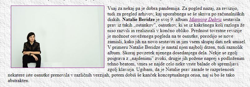 Thanks to Rock Obrobje for reviewing the new Natalie Beridze album MAPPING DEBRIS 🙏 rockobrobje.com/inv0521.html @Media_Loca @dense_pr @NatalieBtba