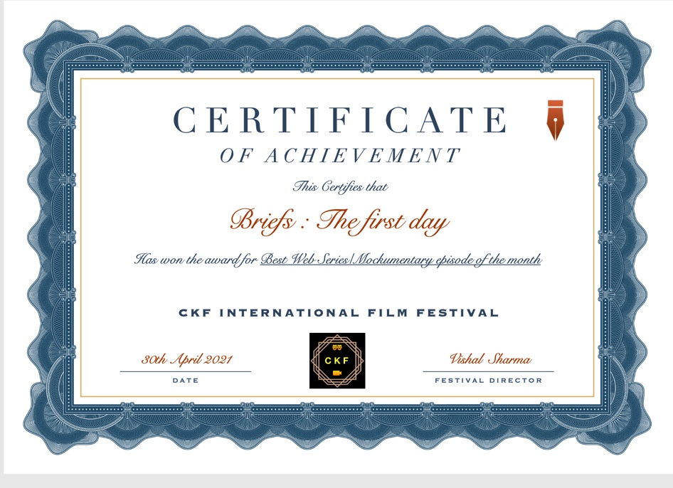 Laurel &amp; certificate received from <a href="/CKFProduction/">Chandra Kamini Films</a> International Film Festival. Well done to our fabulous award winning team! #Comedy #Sitcom #NorthEast #NorthEastProduction #Redcar #Teesside #FilmMaking